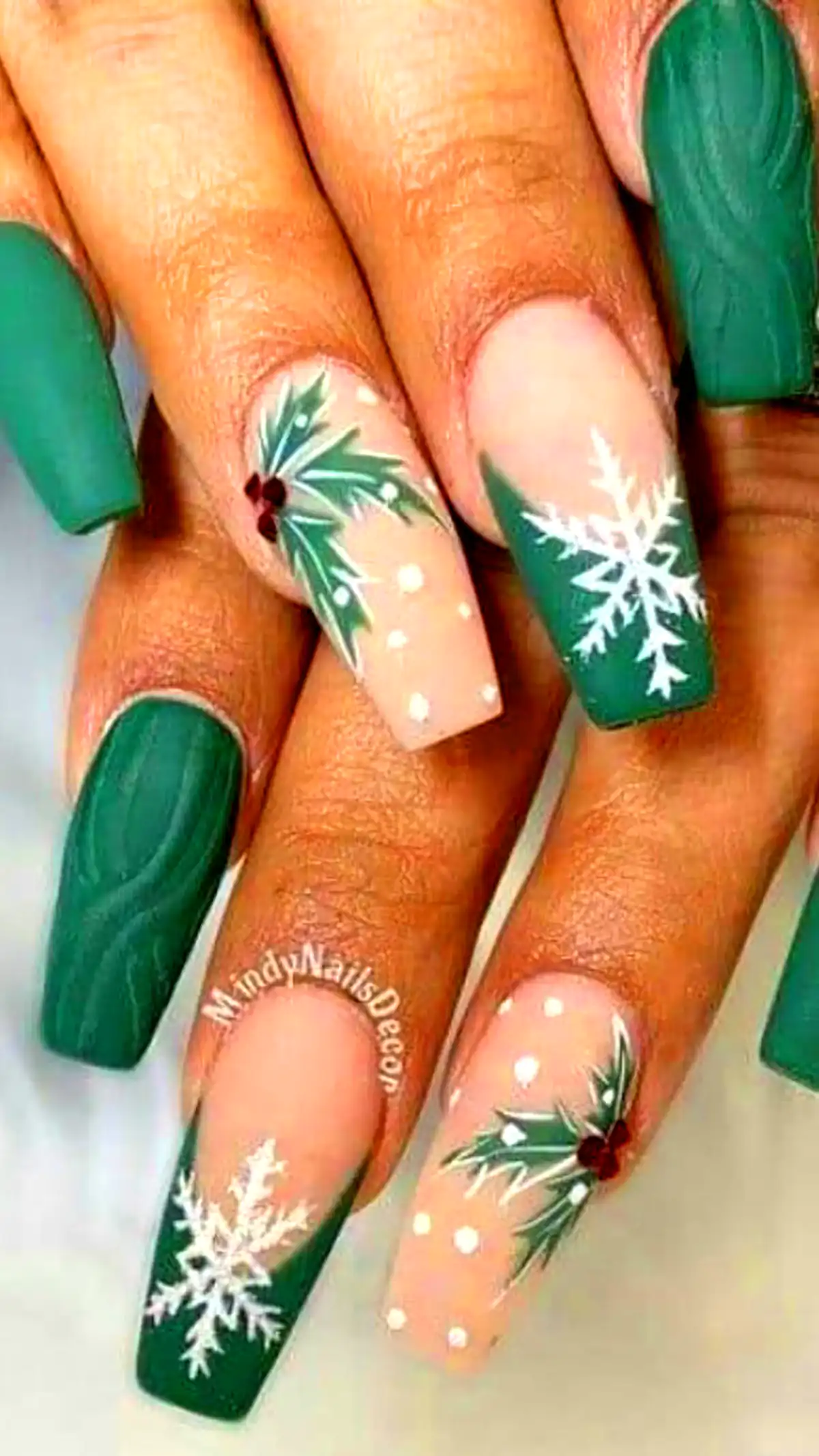 طرح ناخن کریسمسی
