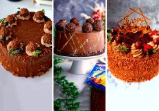 کیک تولد خوشمزه شکلاتی