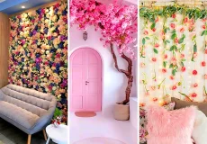 دیزاین دیوار با گل رز طبیعی