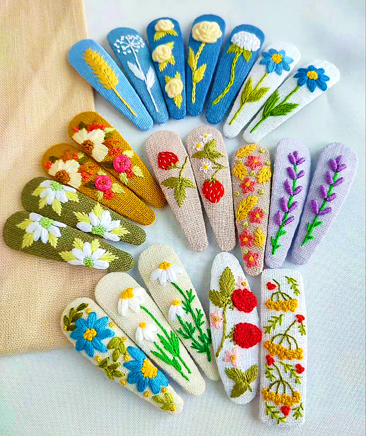 گیره مو کتانی دست دوز