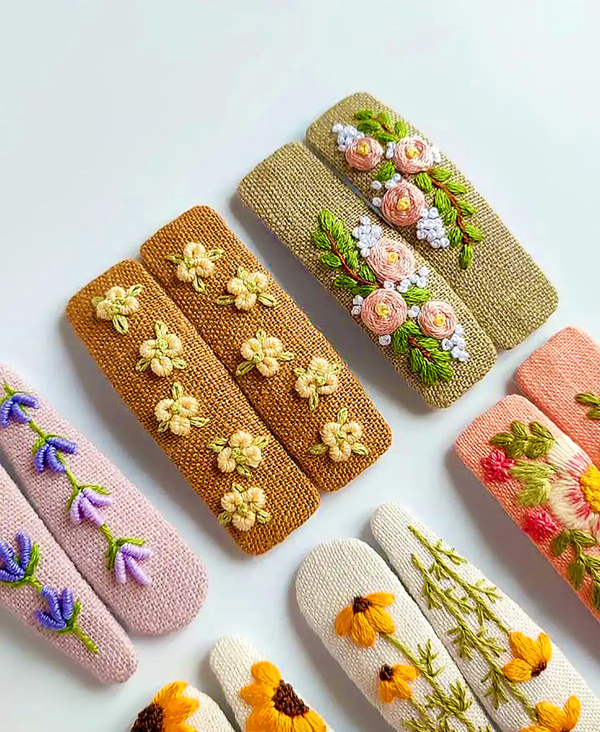 گیره مو کتانی دست دوز