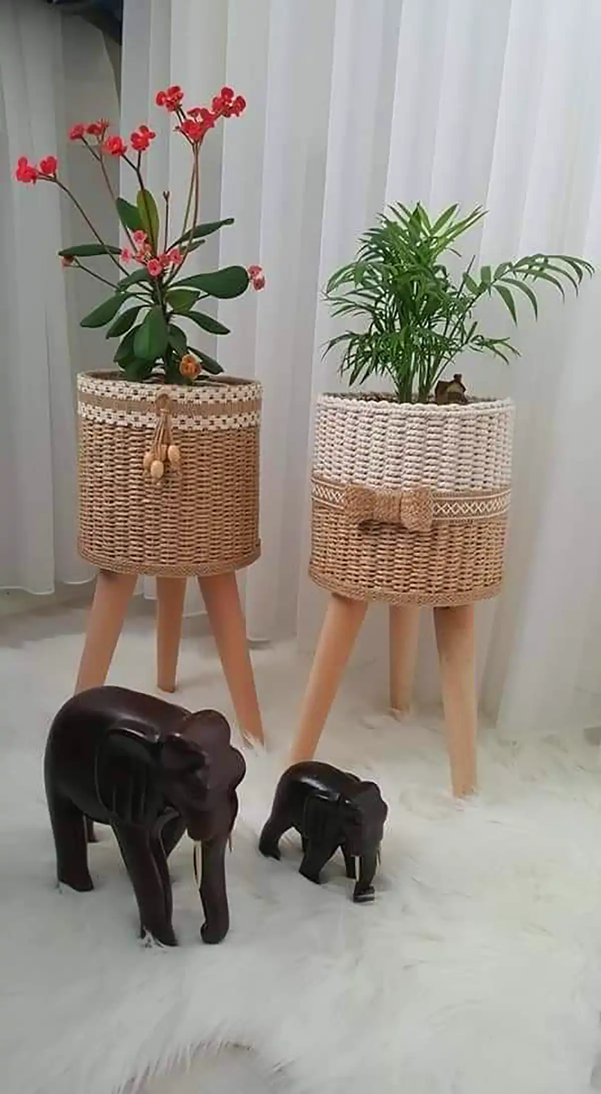گلدون حصیری مدرن و خاص 