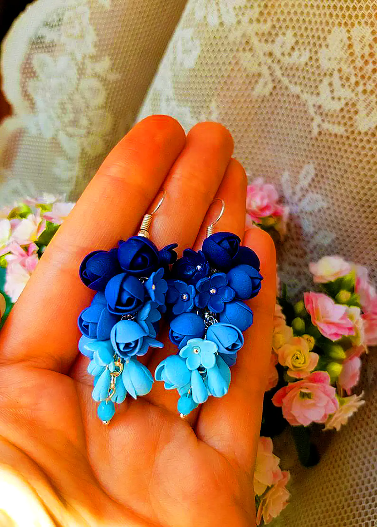 گوشواره فانتزی گلی دخترونه
