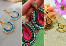 گوشواره رنگی و خلاقانه مهره‌ای