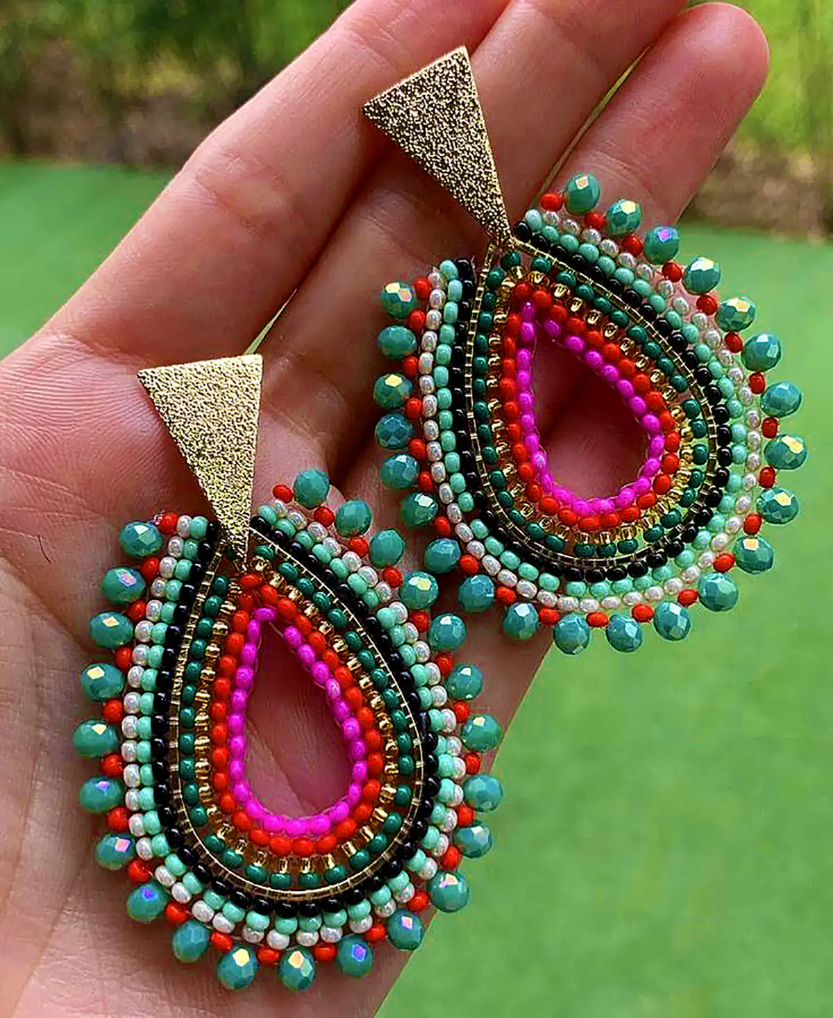 گوشواره رنگی و خلاقانه مهرهای