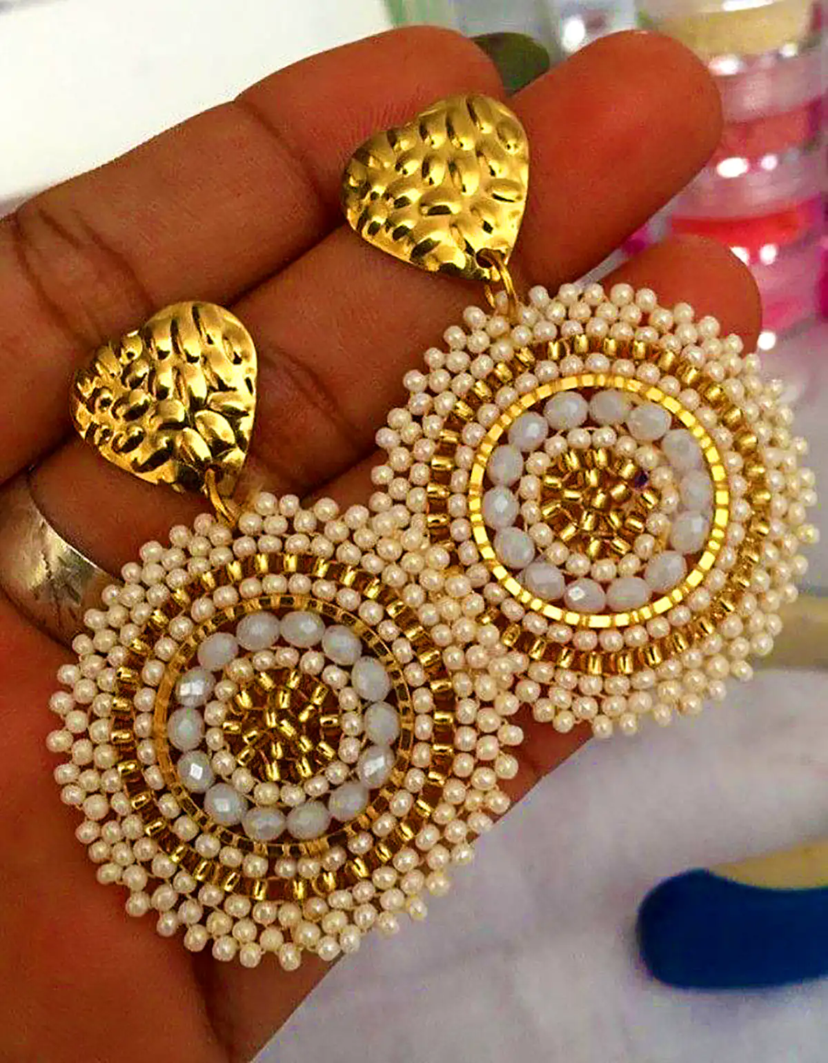 گوشواره رنگی و خلاقانه مهرهای