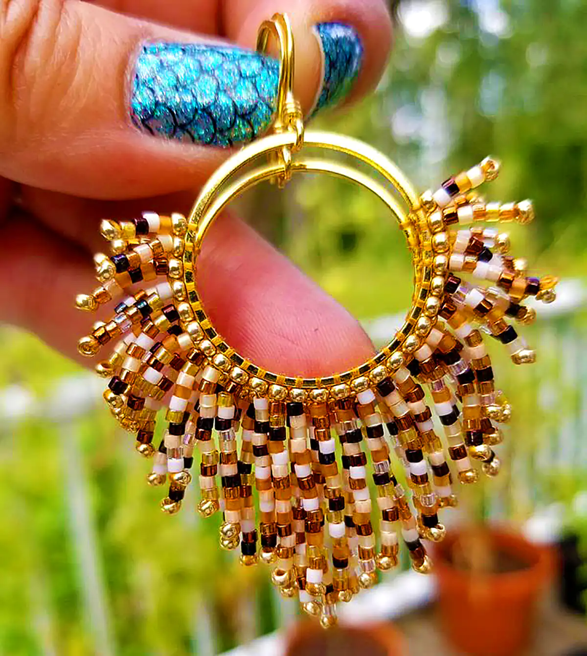 گوشواره رنگی و خلاقانه مهرهای