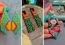 گوشواره مهره‌ای رنگی ترند