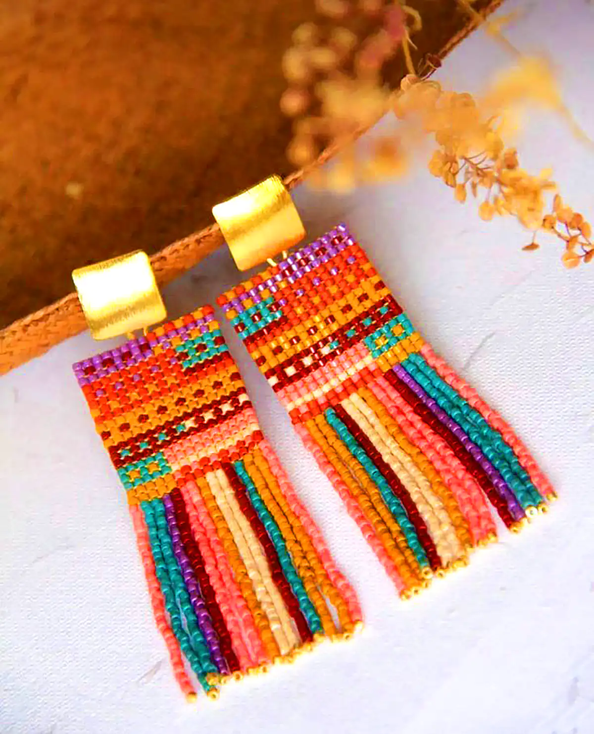گوشواره مهرهای رنگی ترند