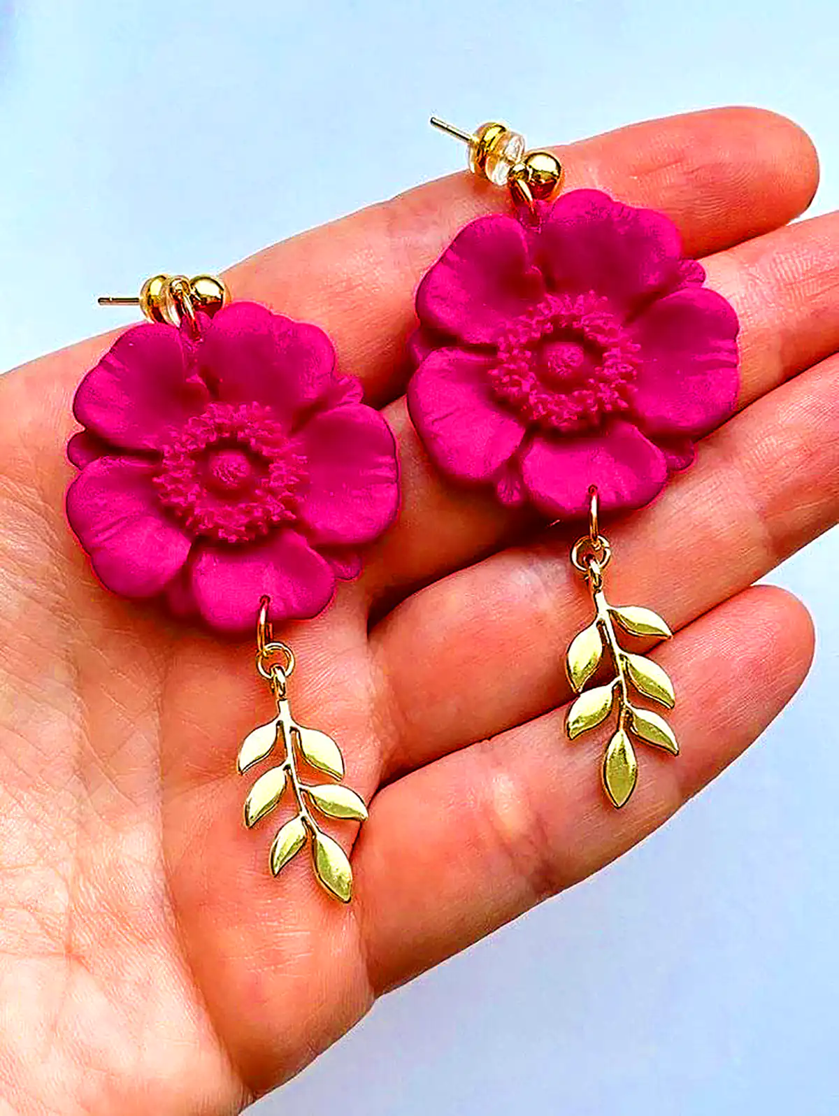 گوشواره گل خمیری