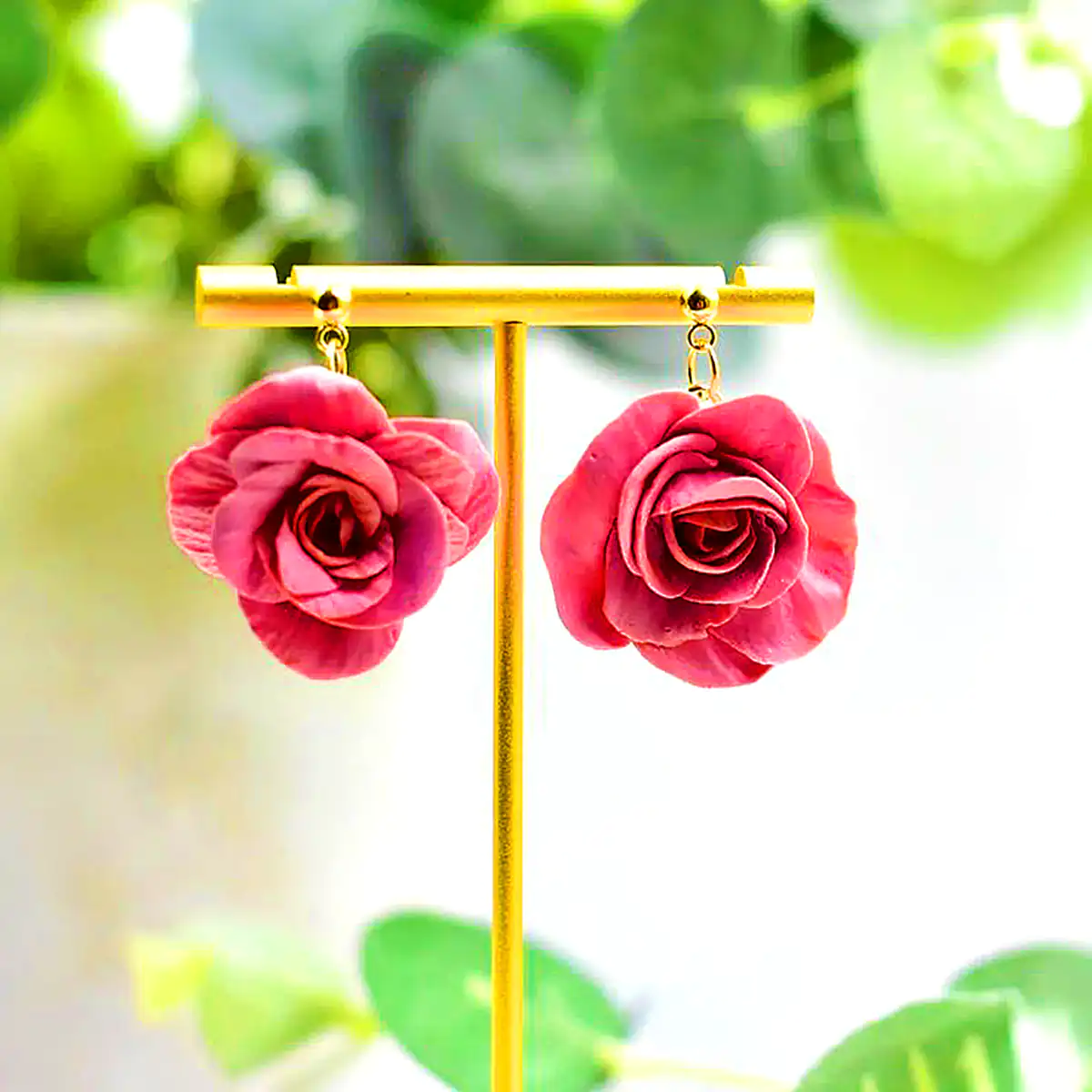 گوشواره گل خمیری