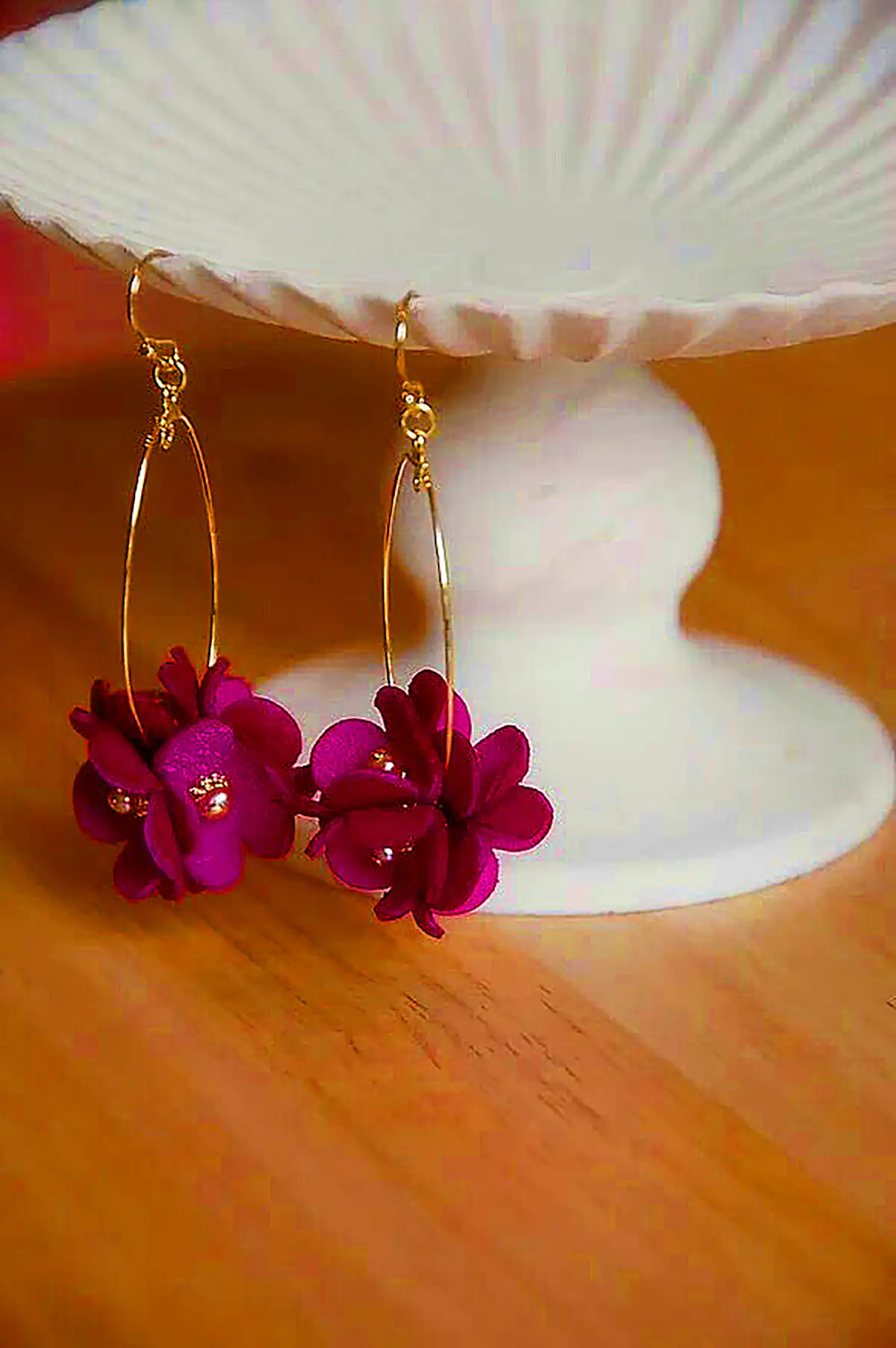 گوشواره گل خمیری