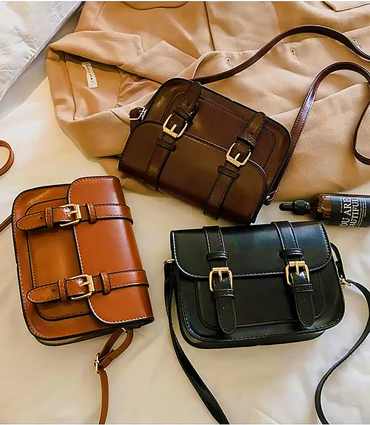 کیف چرم قهوهای سوخته
