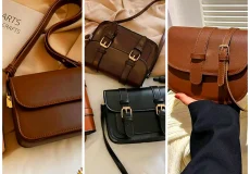 کیف چرم قهوه‌ای سوخته