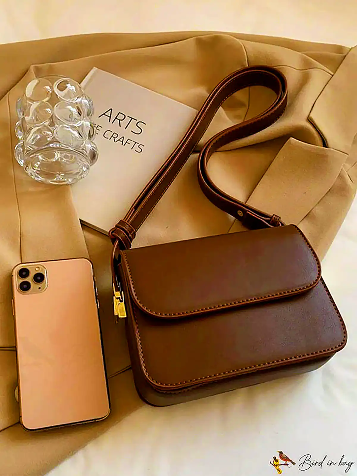 کیف چرم قهوهای سوخته