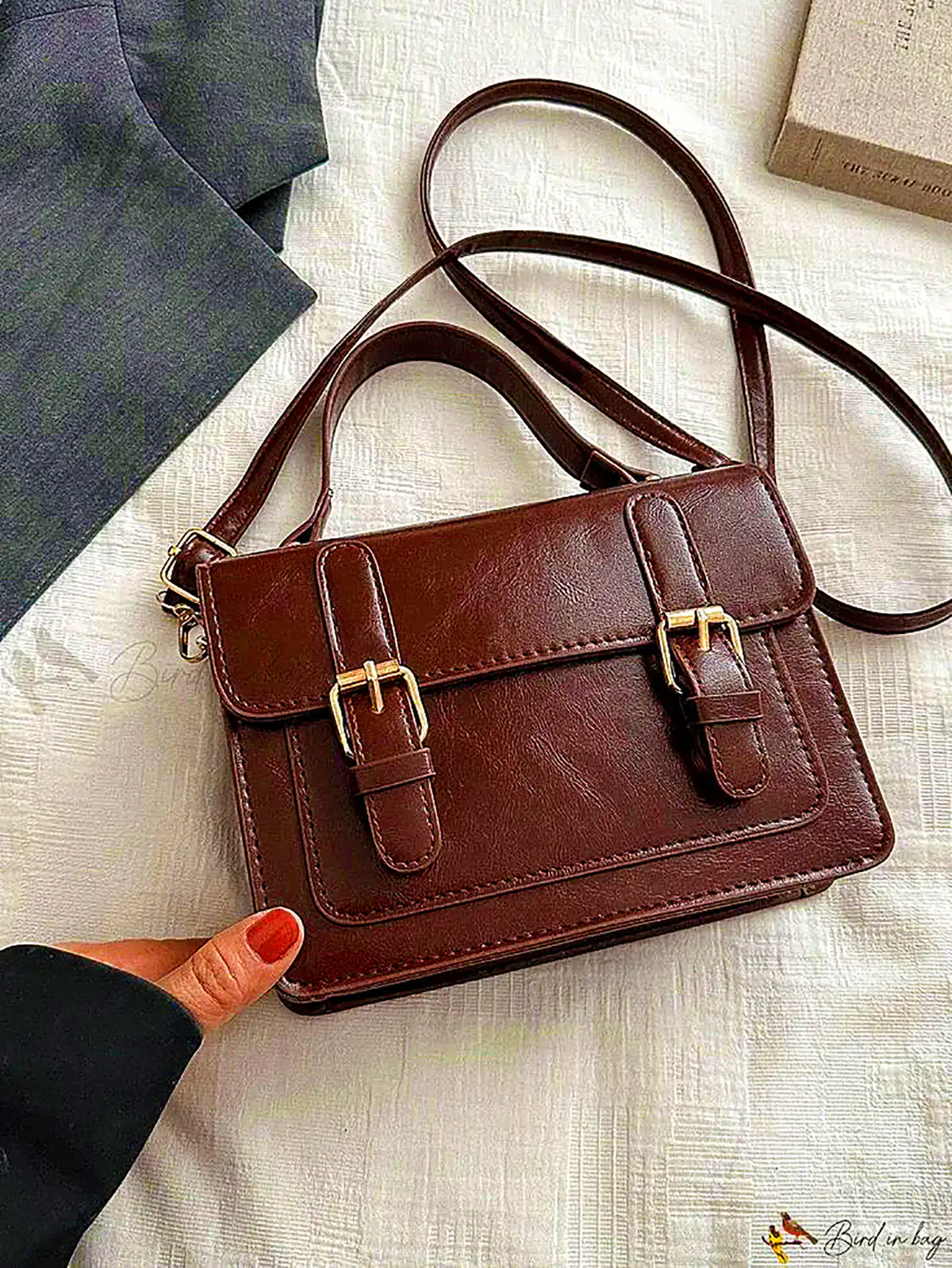 کیف چرم قهوهای سوخته