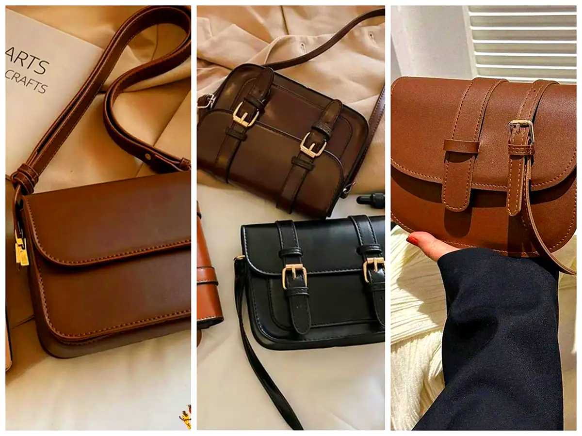 کیف چرم قهوهای سوخته