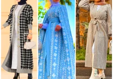 مانتو بلند نخی مدرن