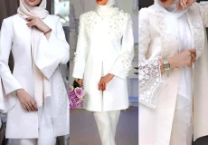 مانتو مجلسی کلاسیک سفید