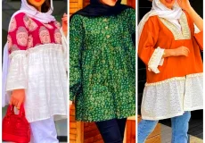 مانتو نخی رنگی کژوال