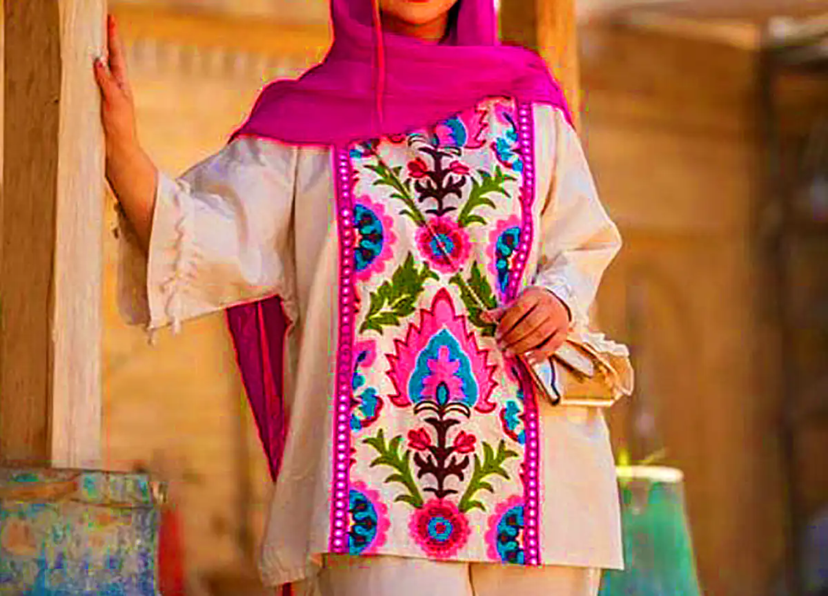 مانتو رنگی بلند کتان