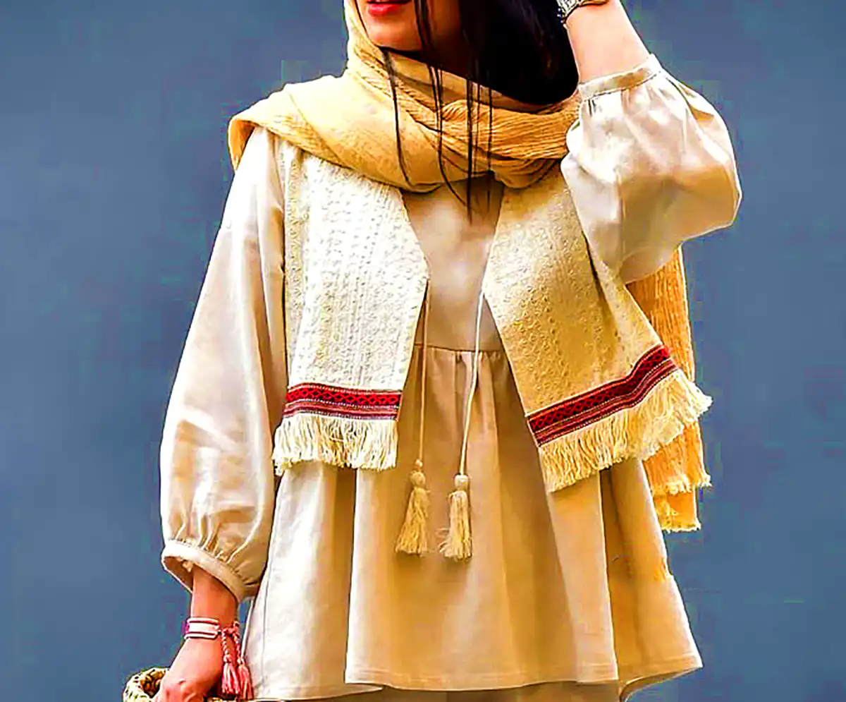 مانتو رنگی بلند کتان