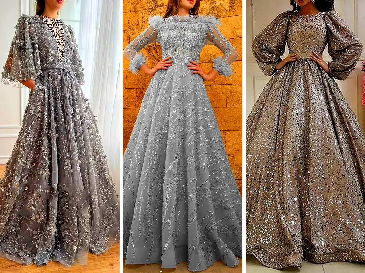 ماکسی نقره‌ای شاین دار