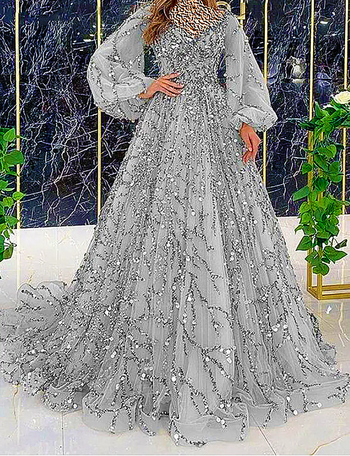 ماکسی نقره‌ای شاین دار