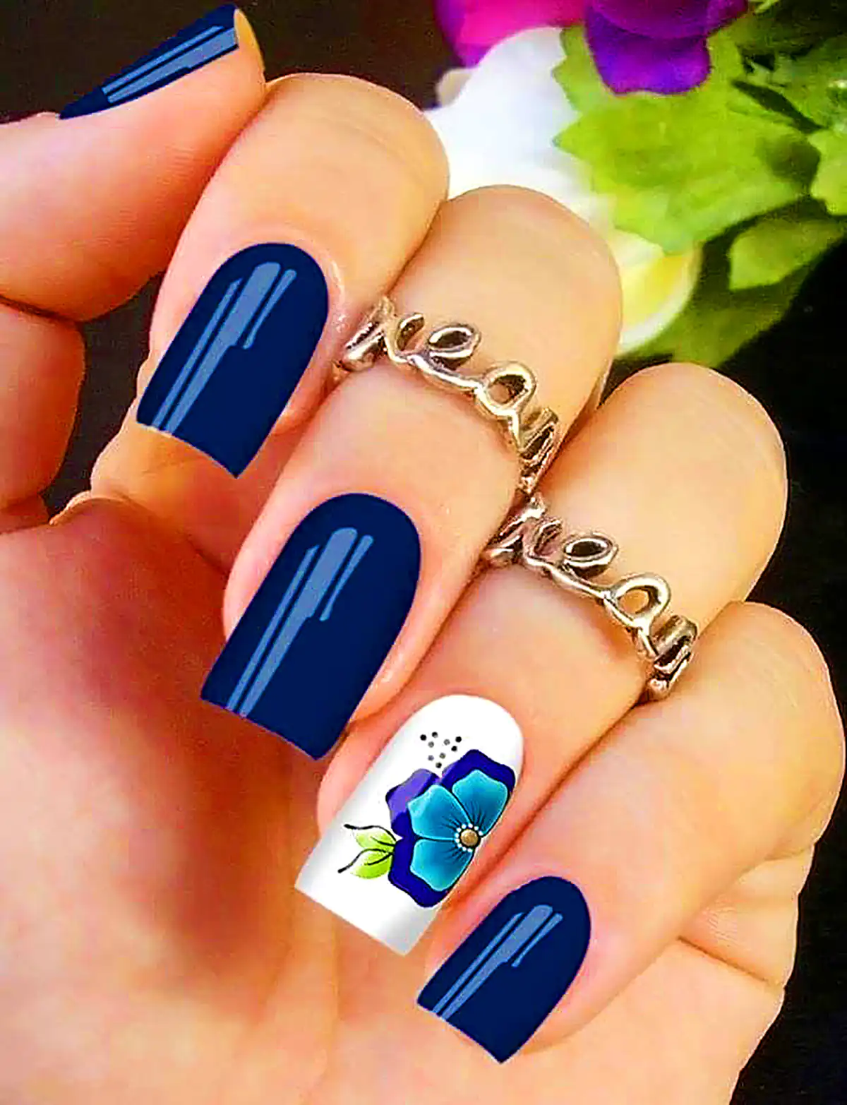 ناخن اسپرت و شیک سرمهای
