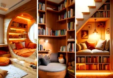نشیمن دنج و مدرن کتابخوانی