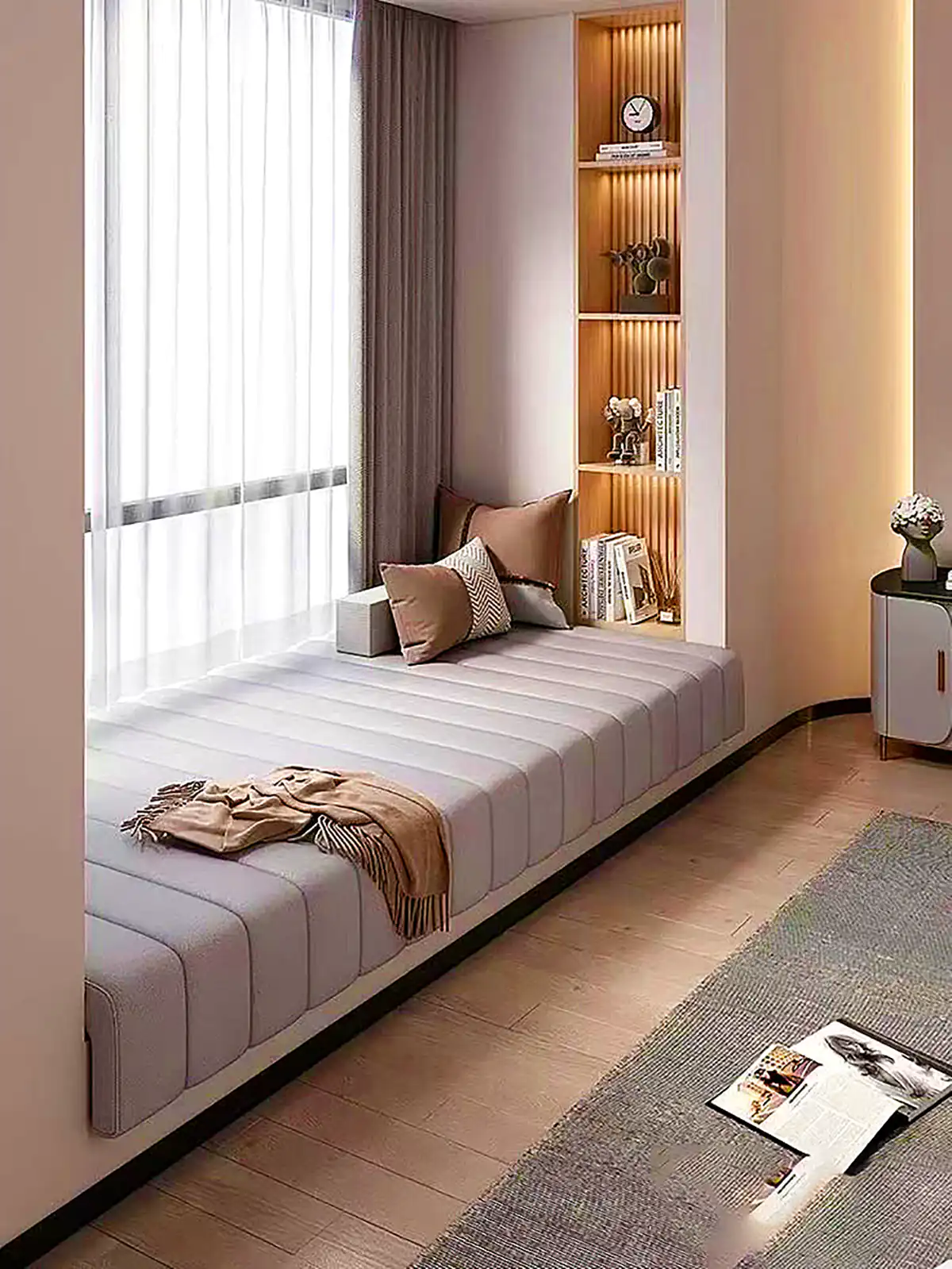 نشیمن دنج و مدرن کتابخوانی