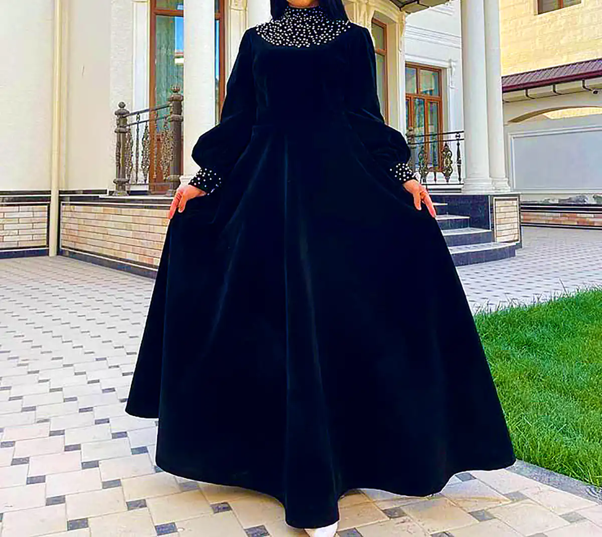 پیراهن مخمل مشکی مجلسی