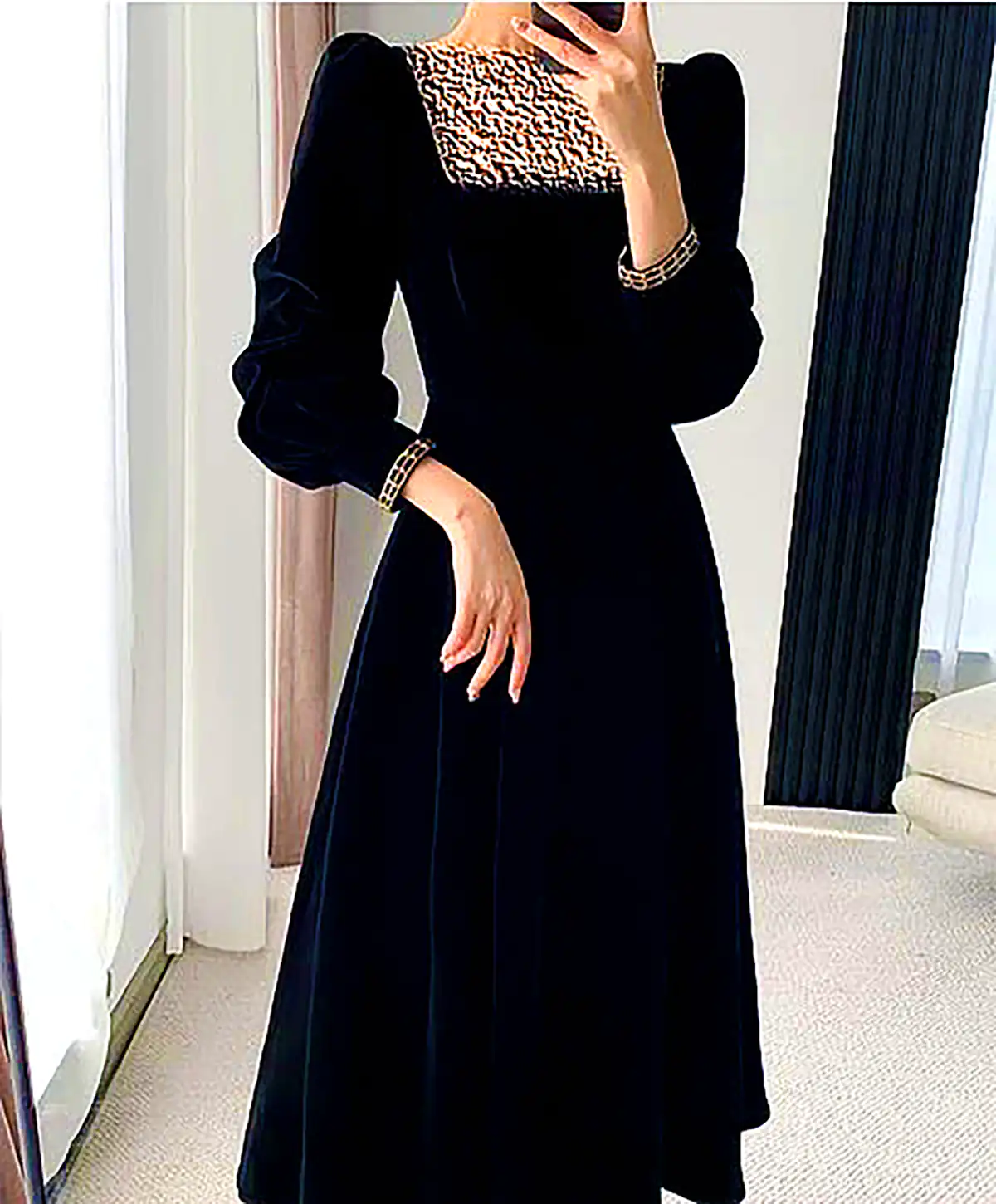 پیراهن مخمل مشکی مجلسی