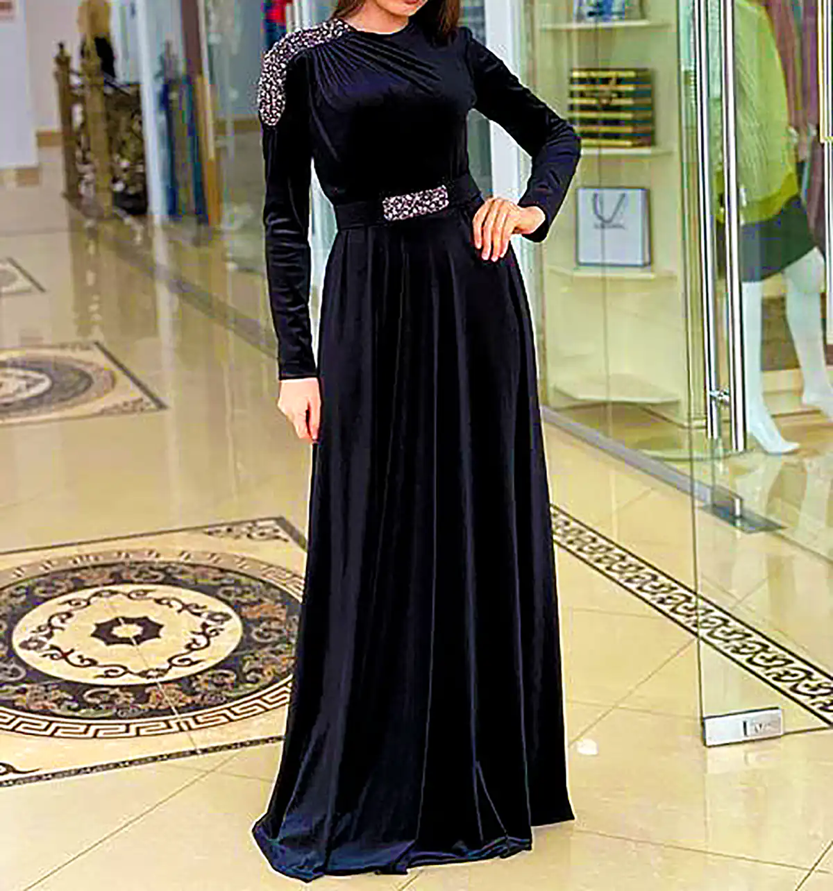 پیراهن مخمل مشکی مجلسی