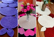 رومیزی قلاب بافی سنتی