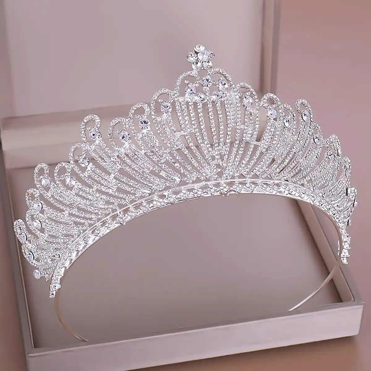 تاج کریستالی ساده عروس