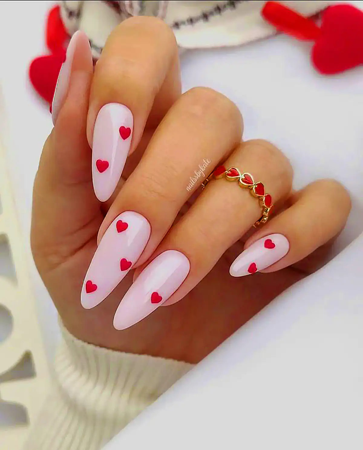 طرح ناخن قلبی کوچولو
