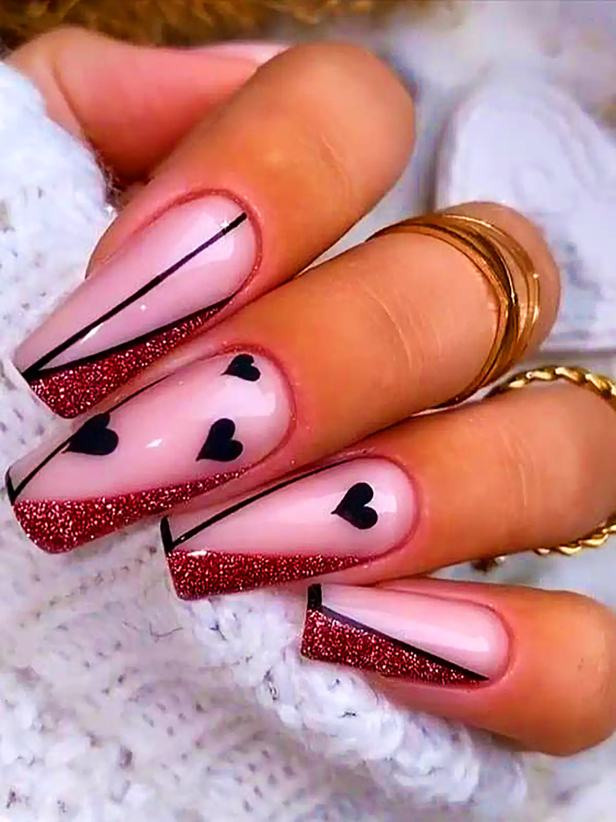 طرح ناخن قلبی کوچولو