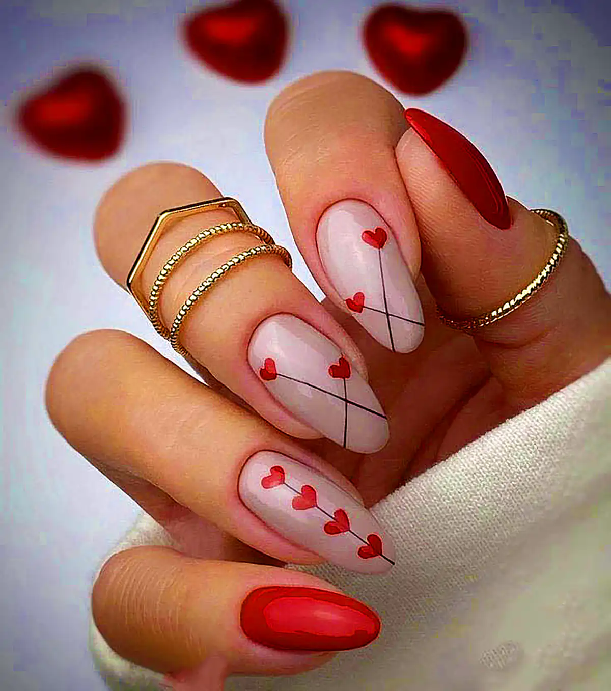 طرح ناخن قلبی کوچولو