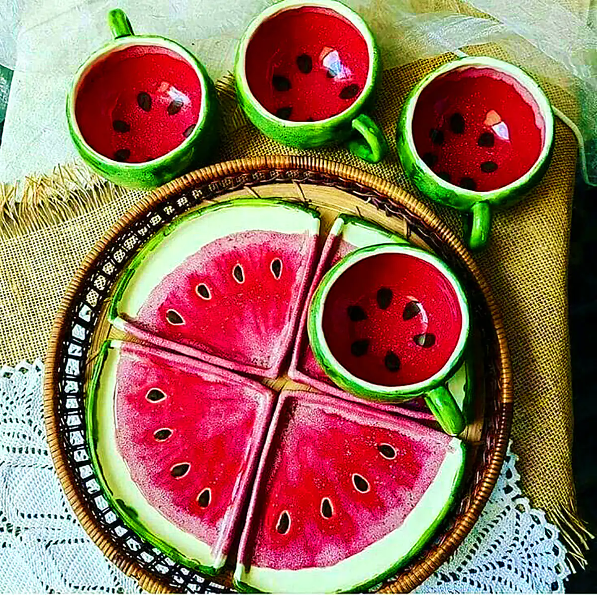 ظرف هندونه ای پینترستی 