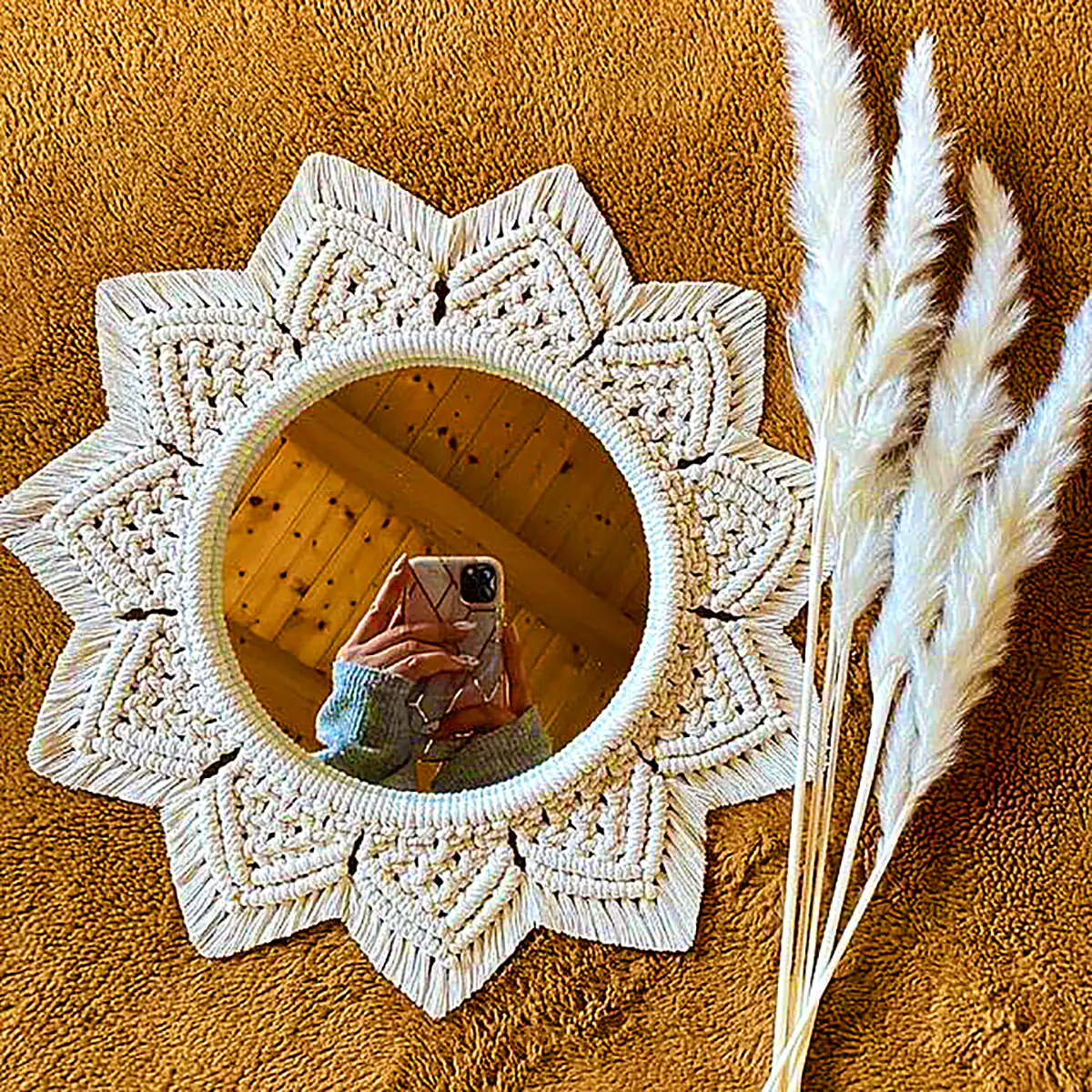 آینه مکرومه خورشیدی