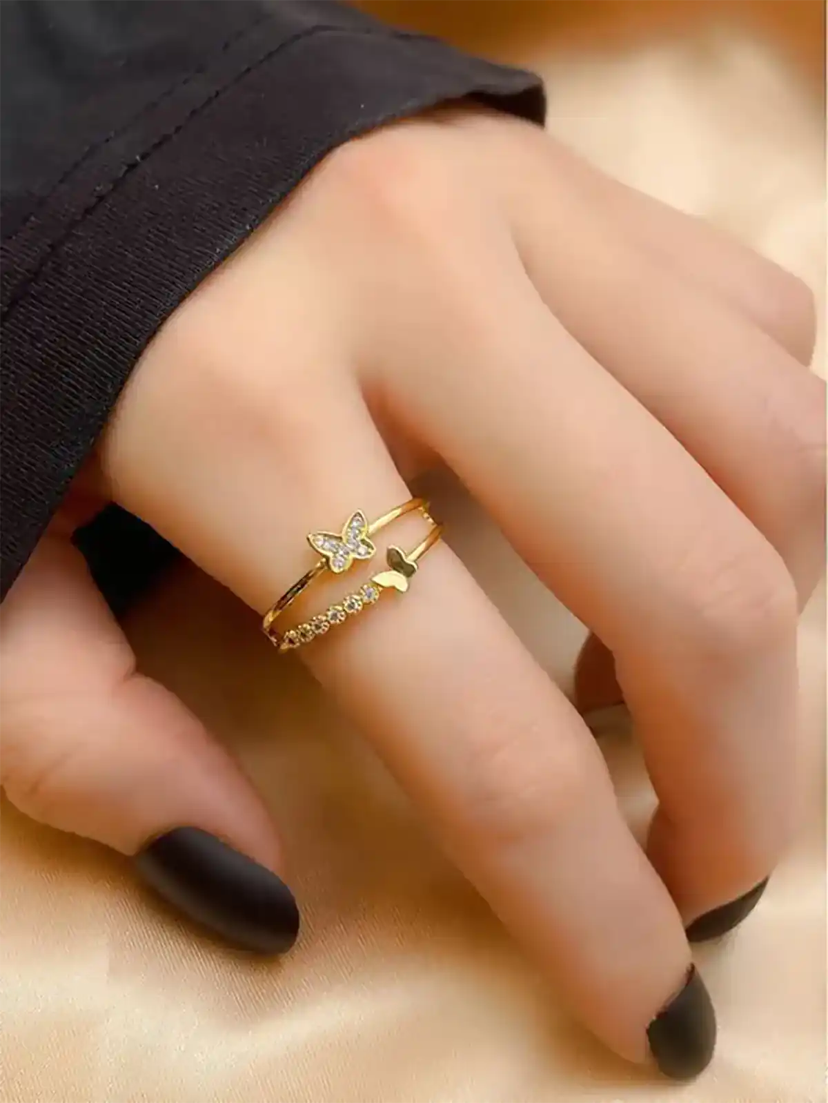 انگشتر پروانه ای طلا شیک