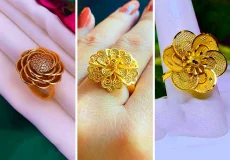 انگشتر طلا گلبرگ سه بعدی