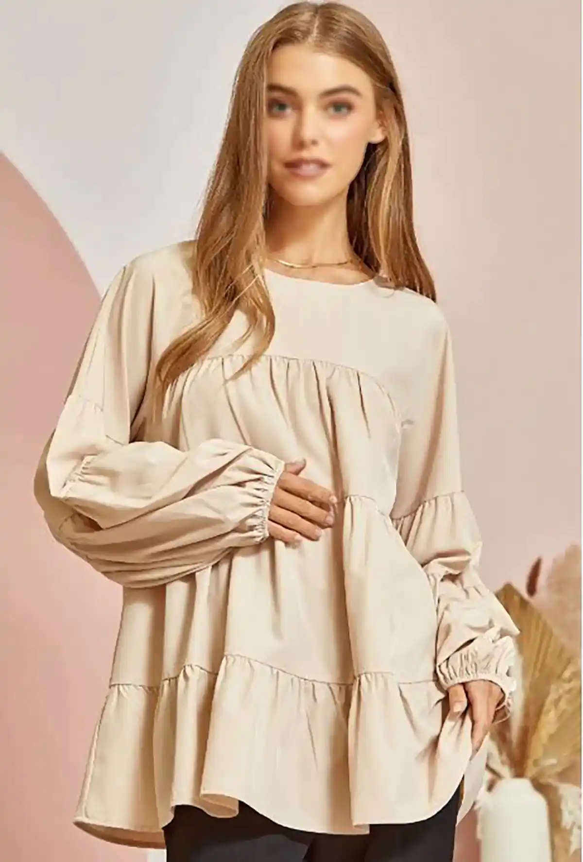 بلوز چین دار نخی زنانه