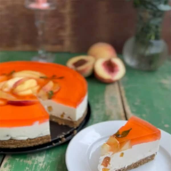 طرز تهیه چیز کیک هلو