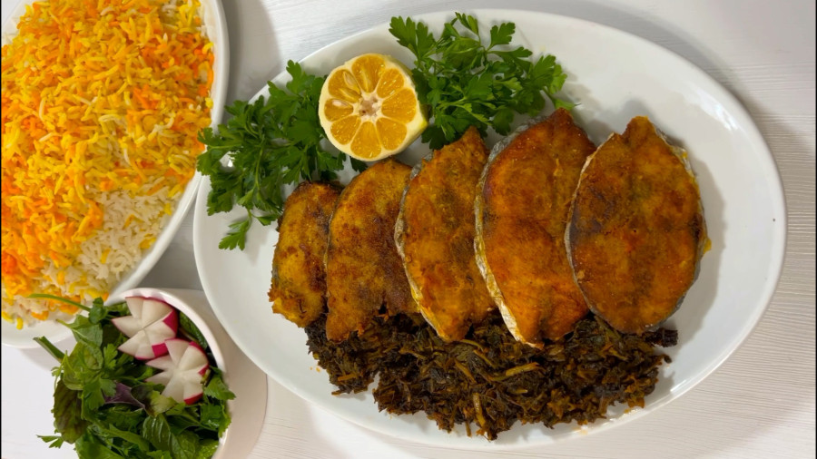 طرز تهیه ماهی سرخ شده مجلسی بدون بوی زهم به همراه حشو / ماهی سرخ شده رستورانی