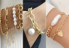 دستبند طلا زنانه مرواریددار