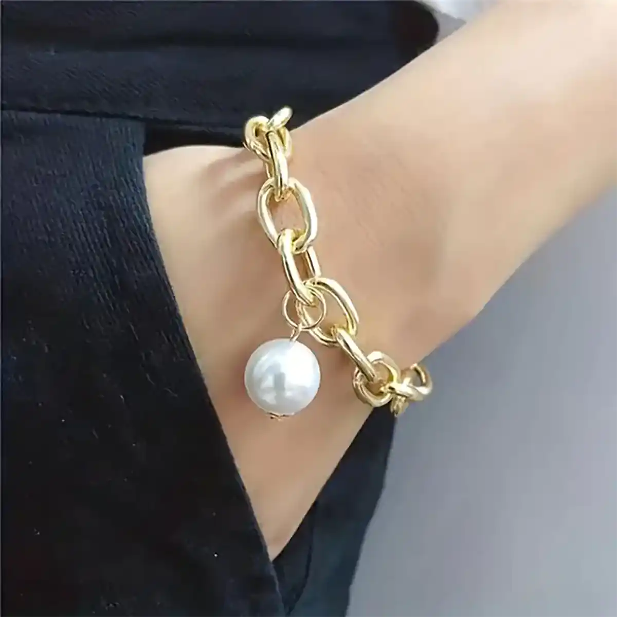 دستبند طلا زنانه مرواریددار