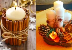 دیزاین شمع با چوب دارچین