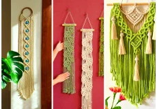 دیوار کوب مکرومه ژورنالی